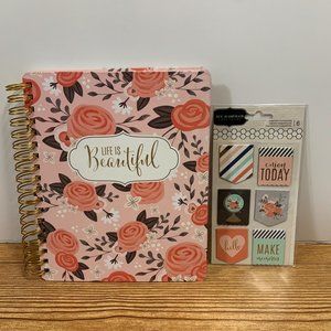 Jen Hadfield Roses Life Is Beautiful Undated Spiral Planner Magnetic Bookmark